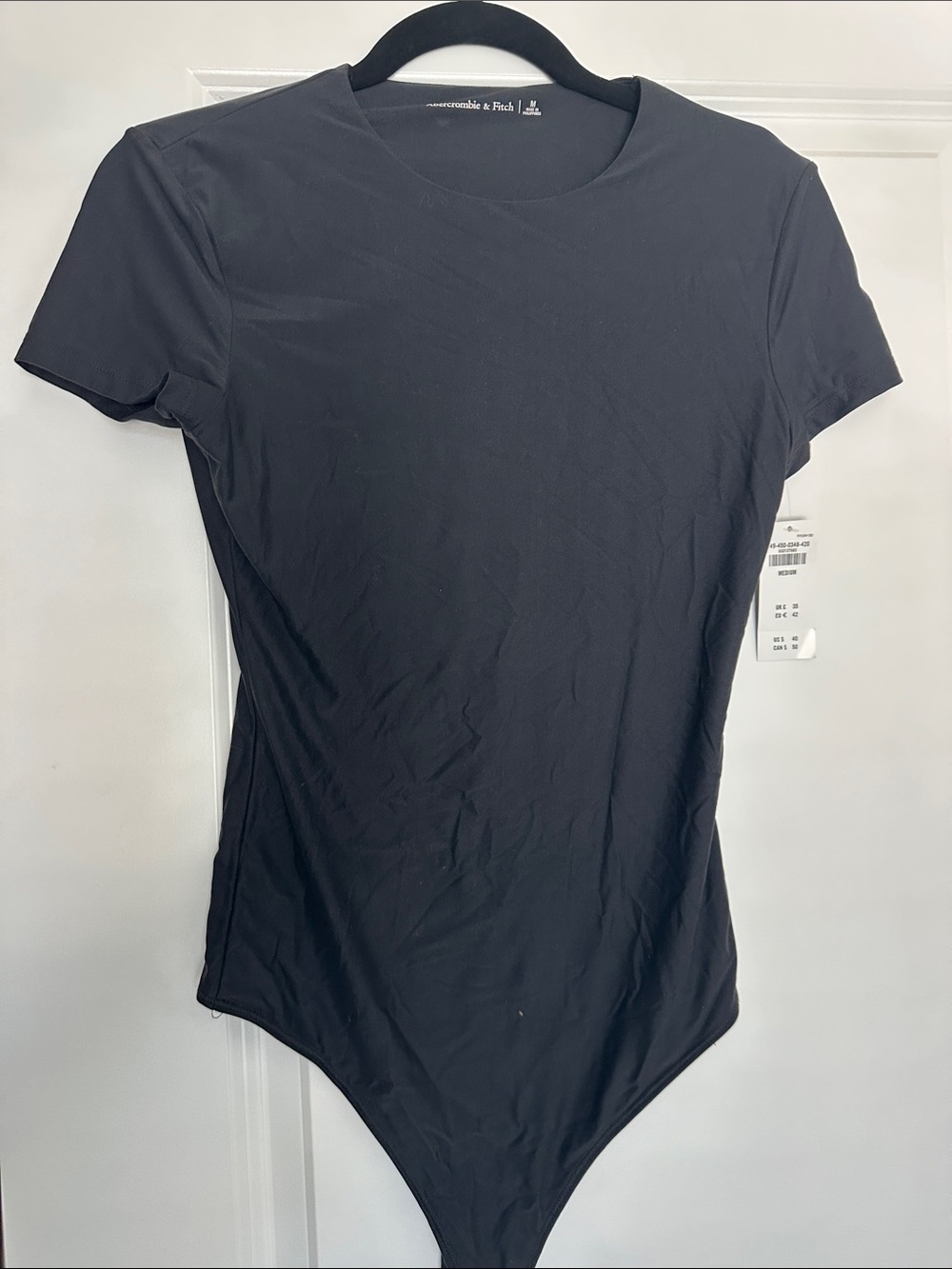 Abercrombie & Fitch Black Short-Sleeve Crew Neck Bodysuit